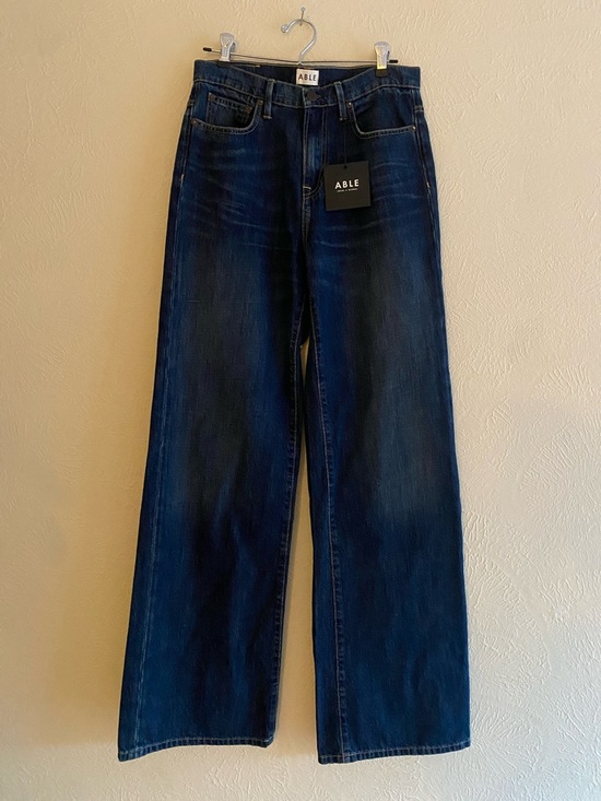 Able Denim - NEW Able Wide Leg Jeans, Dark Wash Indigo Denim, Size 27
